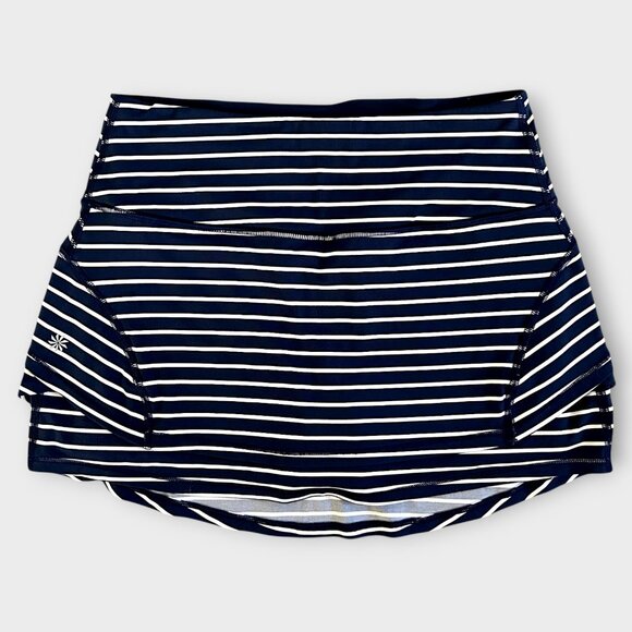 Athleta Run With It Navy White Stripe Skort XS Athletic Running Skirt Preppy - Picture 2 of 10
